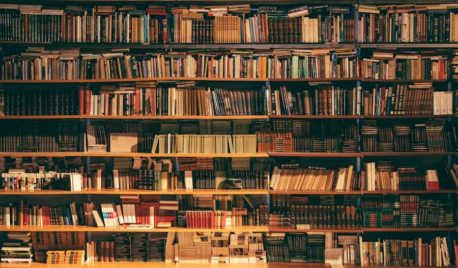 Hautes étagères remplies de livres